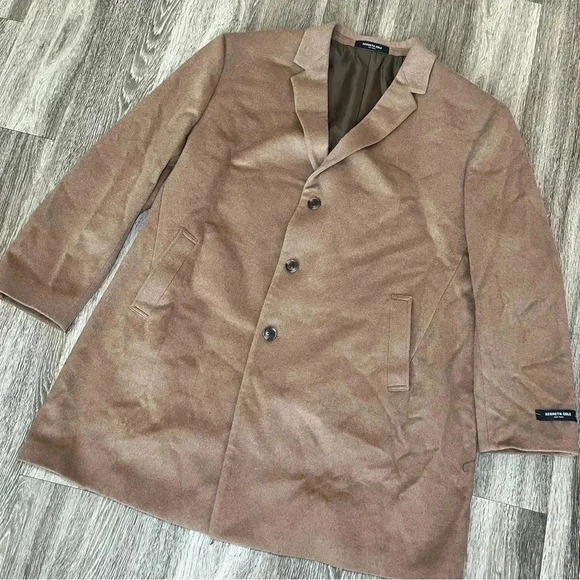 Mens Kenneth Cole New York Brown Wool Blend Coat - R52 - Picture 3 of 12